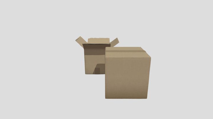 Two cardboard boxes, one open one closed – Modelo 3D gratuito STL