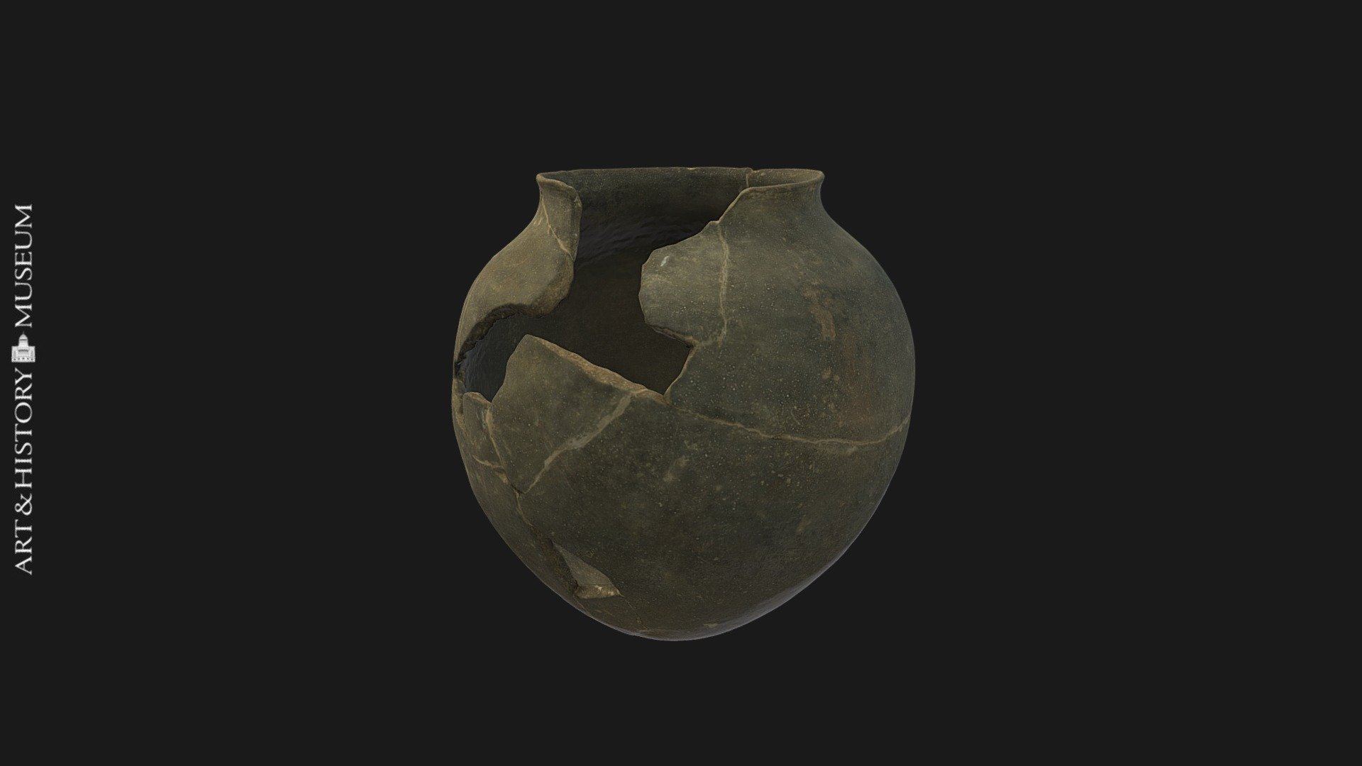 Egg-shaped pot with small opening & flaring rim