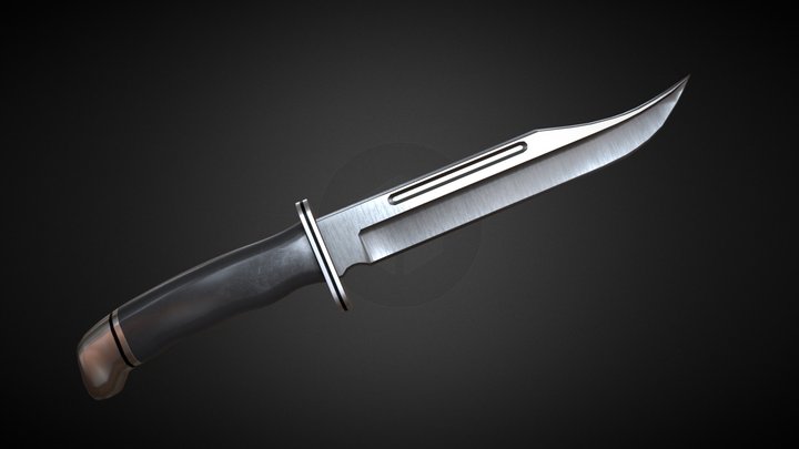 Killer Hunting Knife Low-poly 3D Model