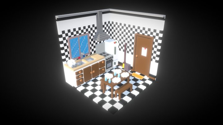 Cozinha voxel 3D Model
