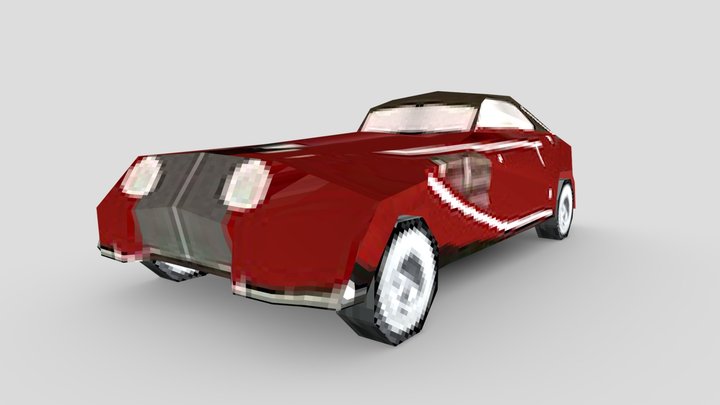 PSX/PS1 Vintage car red model 3D Model