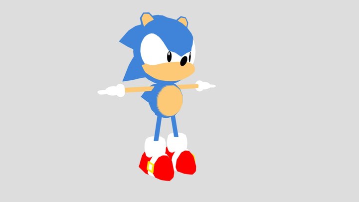 Classic Sonic (Rigged) 3D Model