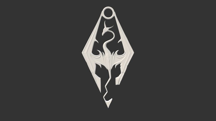 Skyrim Logo Pendant 3D Model