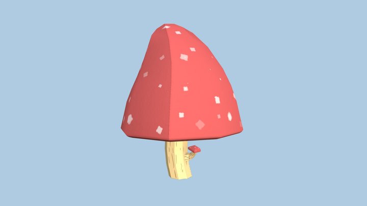 Lowpoly Mushroom 3D Model