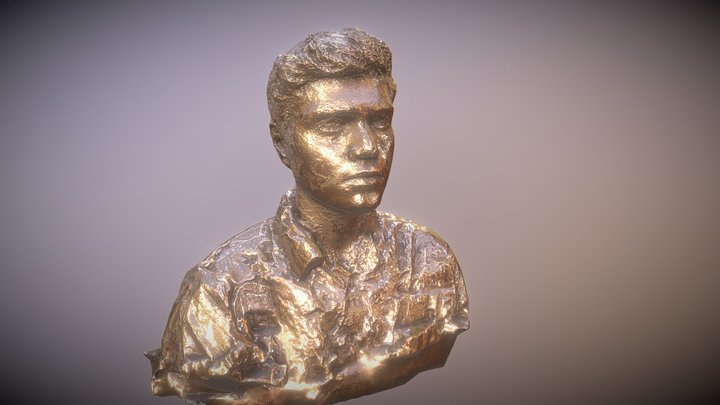 Corroded bronze bust sculpture 3D Model