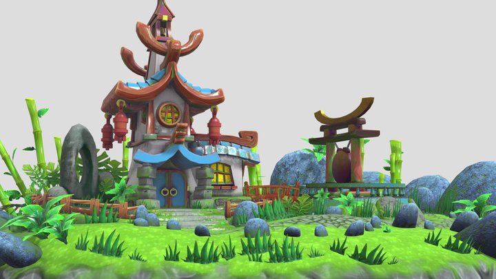 Japanese House Stylized 3D Model