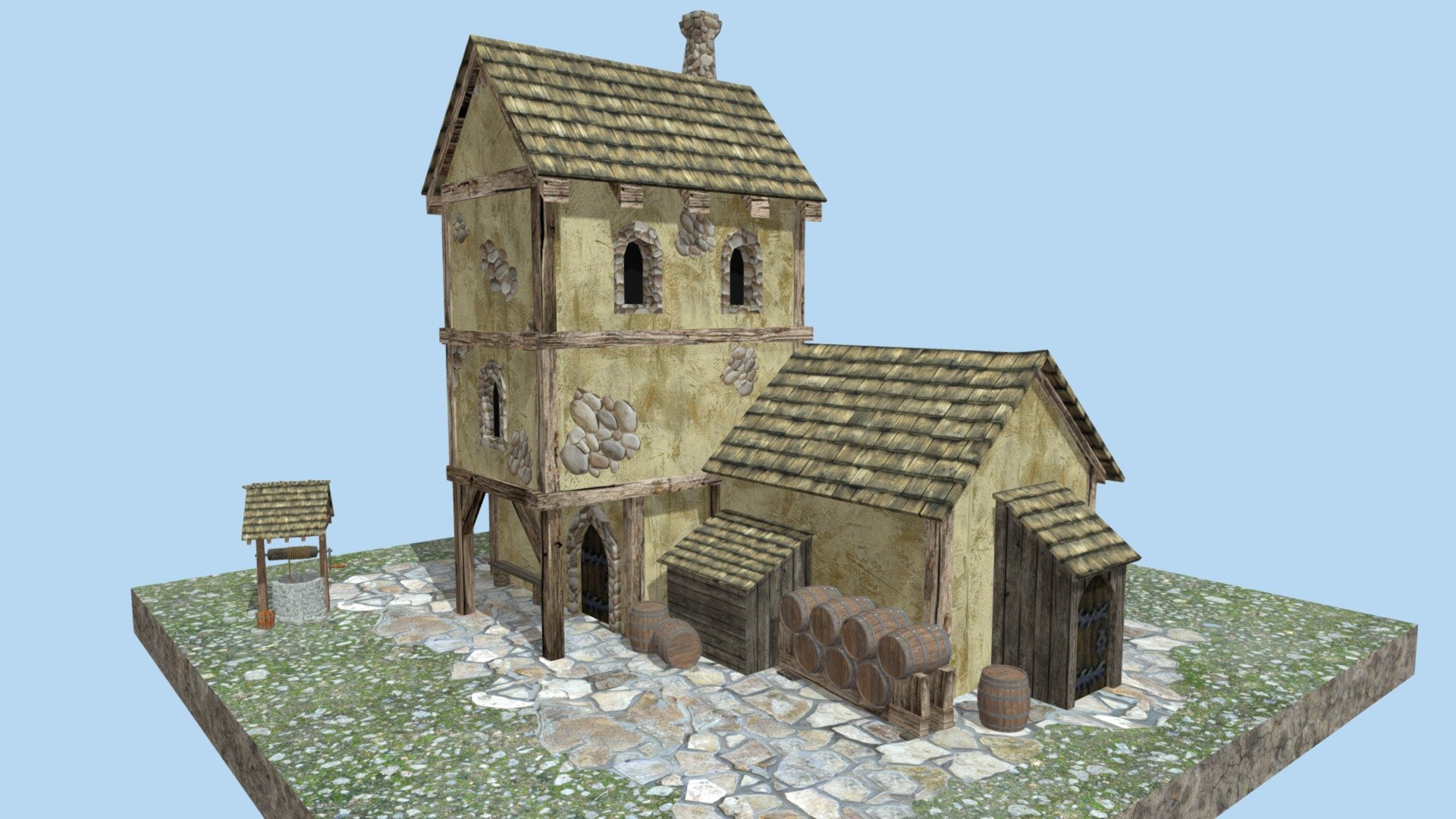 House with textures HW9 for XYZ