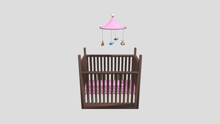 Baby's Cot with Mobile 3D Model