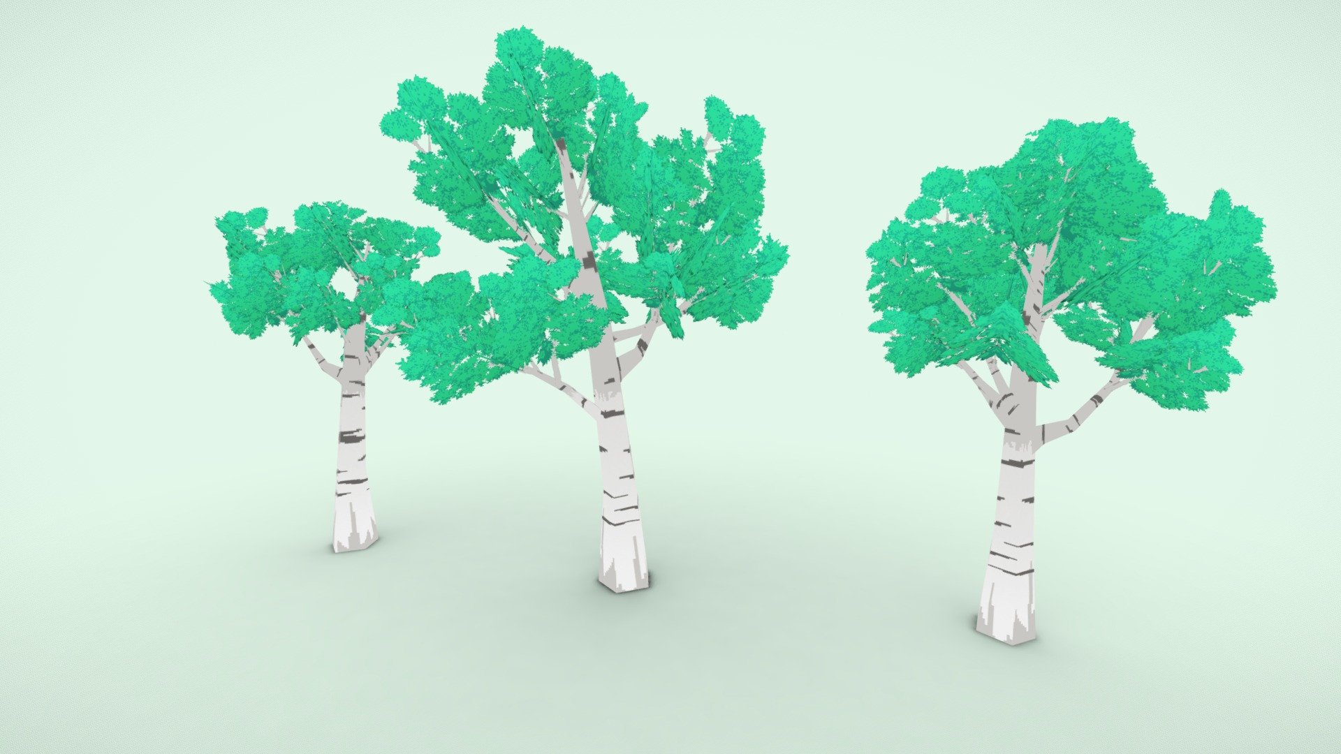 Lowpoly Birch Tree 3D Pixel Art - Buy Royalty Free 3D model by Ctool ...