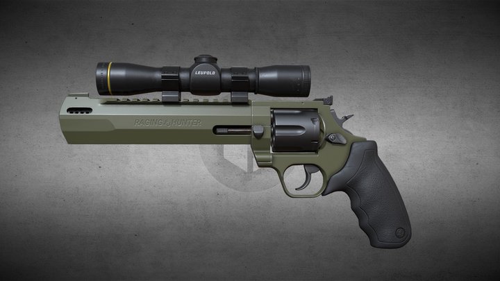 Taurus Raging Hunter, 44 Magnum - Army Green 3D Model