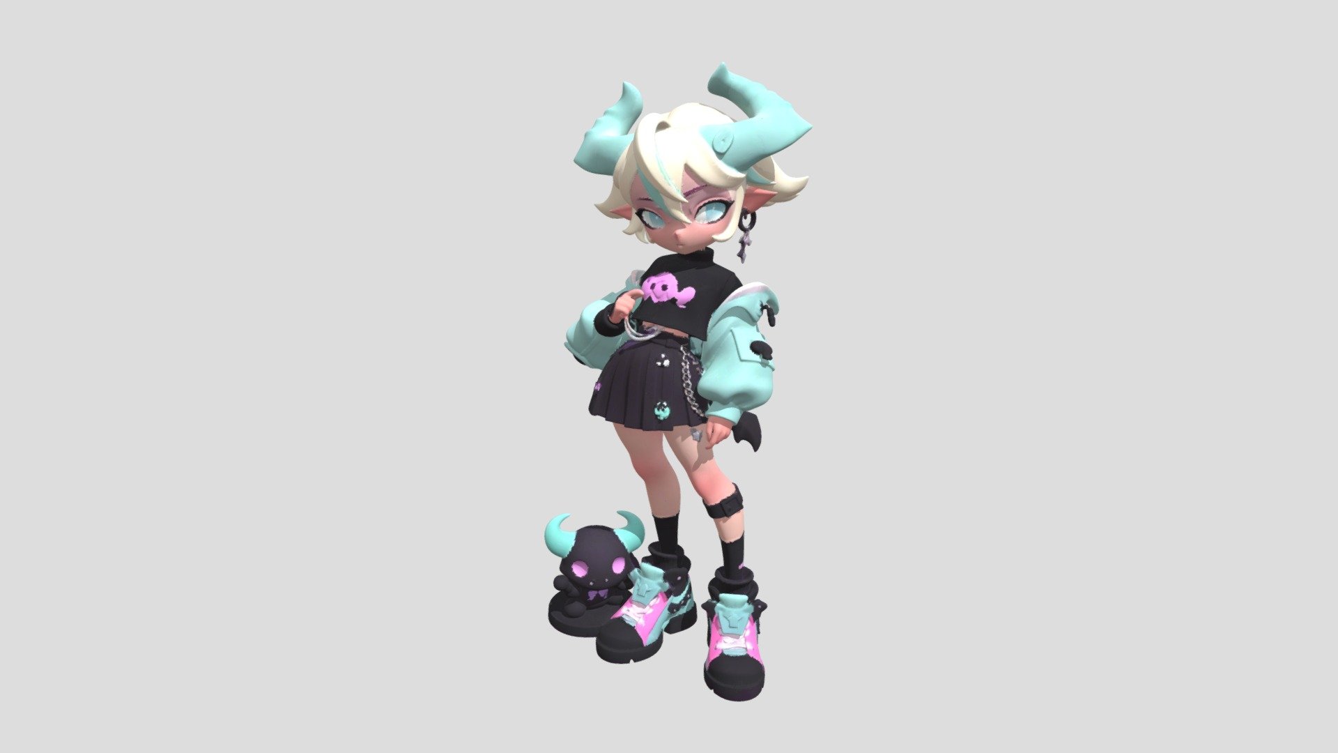 Pastel Demon Girl - 3D model by Marlonduuu [a8a32e4] - Sketchfab