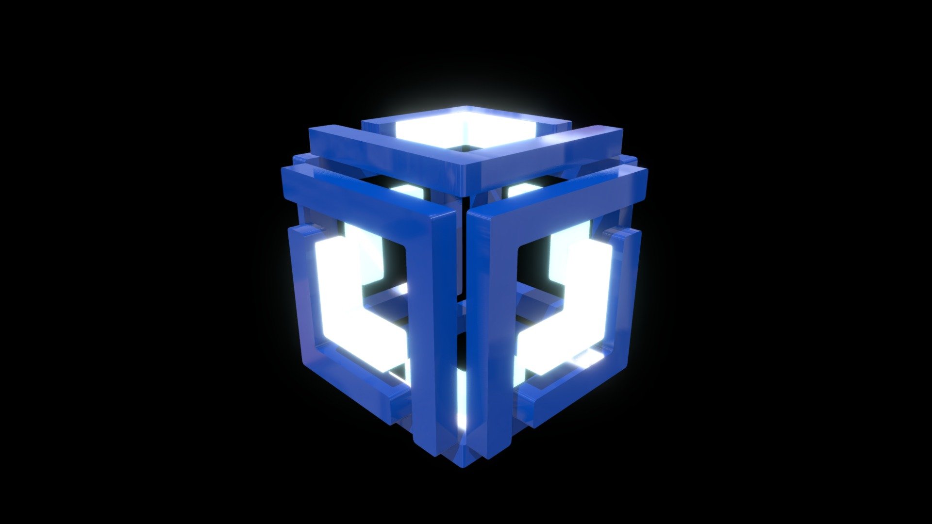 WireframeCube_Blue - 3D model by Nofil.Khan [a8a6ef4] - Sketchfab
