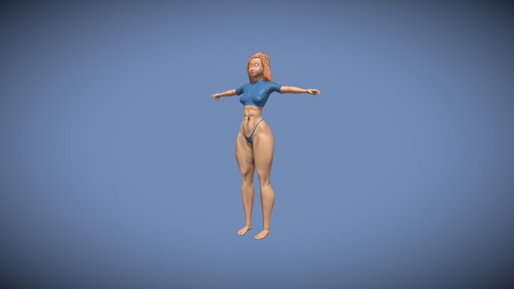 Low Poly Girl Model 3D Model