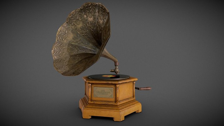 Vintage Gramophone 3D Model