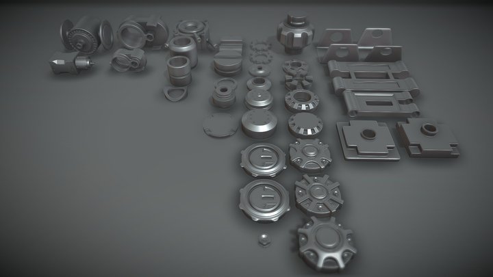 Hard-surface-kitbash-item's-FILE--01 Low 3D Model