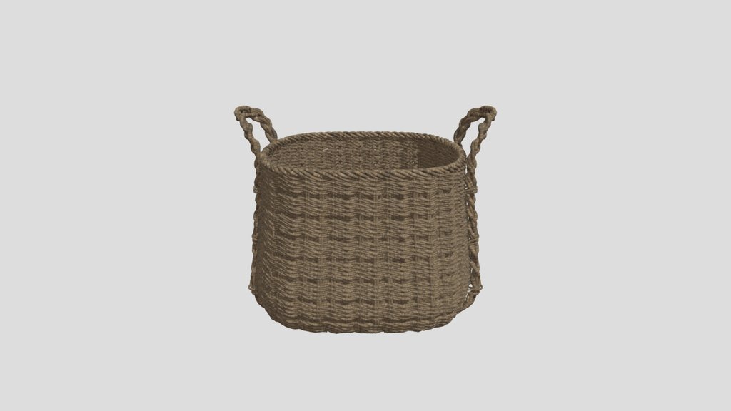 Straw Basket With Handle