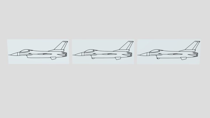 simple F-16 templates. – Free 3D Model STL