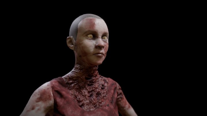 PBR Zombie Woman 3D Model
