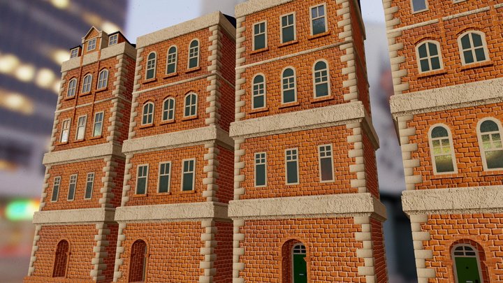 Modular London Houses 3D Model