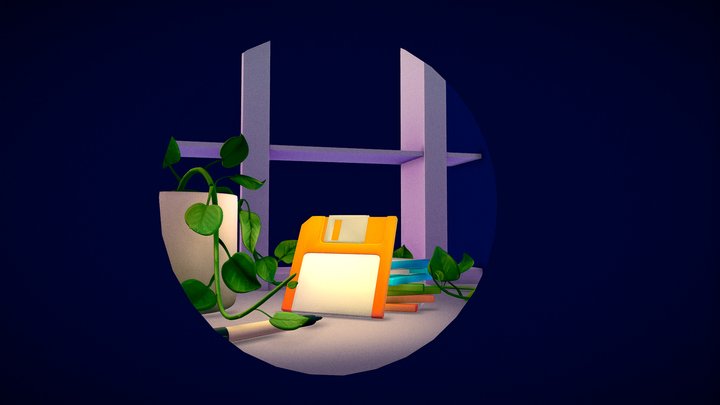 Diorama - Floppy disk 3D Model
