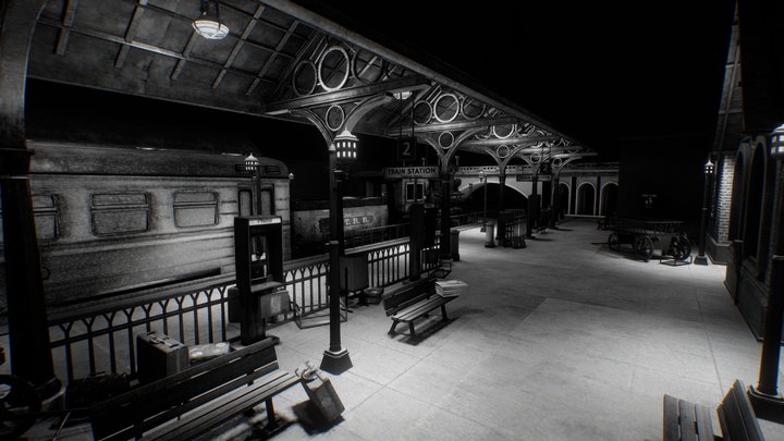 Train Station |Baked| VR Ready 3D Model