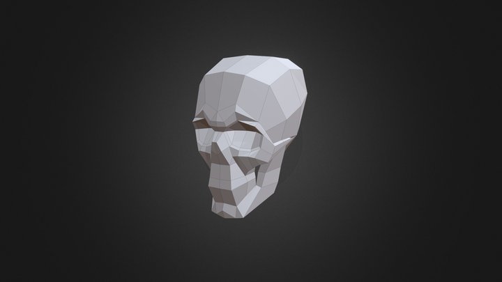 lowpoly Skull 3D Model