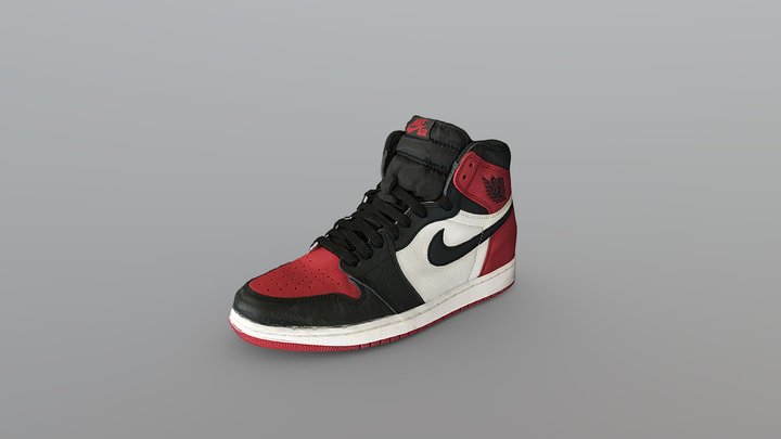 Nike Air Jordan 1 Sneaker (Bred) 3D Model