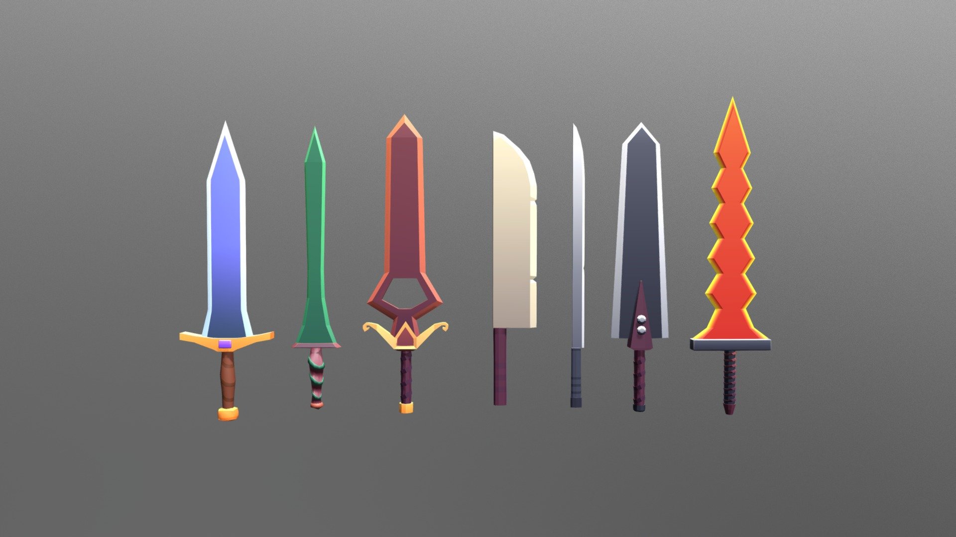 Low Poly Swords - 3D model by BlackDragonBE (@blackdragon.be) [a8b766f ...