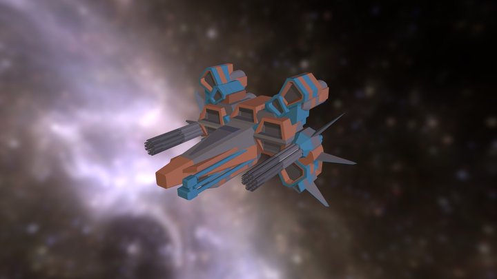 Strike Vector-style Low Poly Ship 3D Model