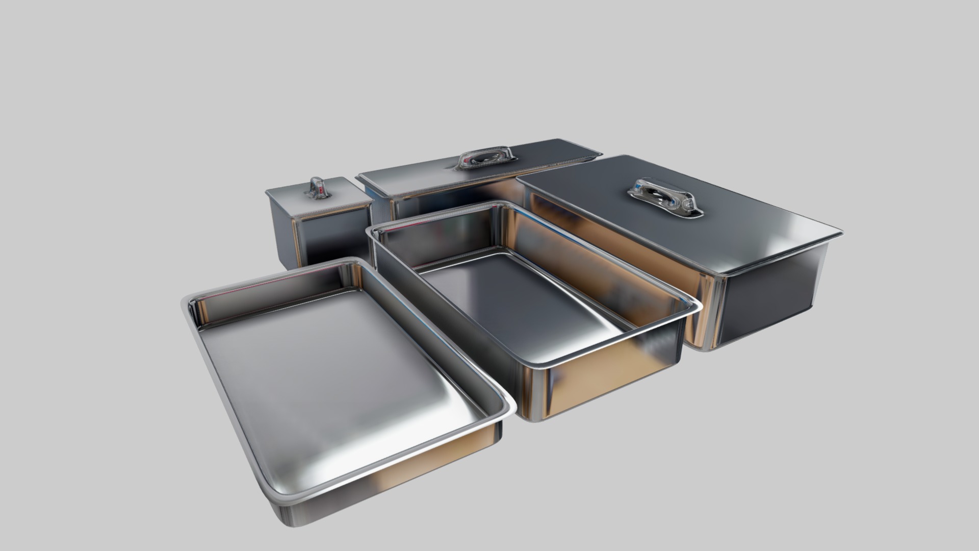 3D model Aluminum Tray - This is a 3D model of the Aluminum Tray. The 3D model is about a silver and black metal object.