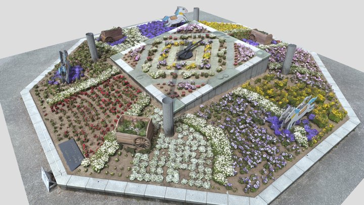 海の中道海浜公園花時計花壇2024 3D Model