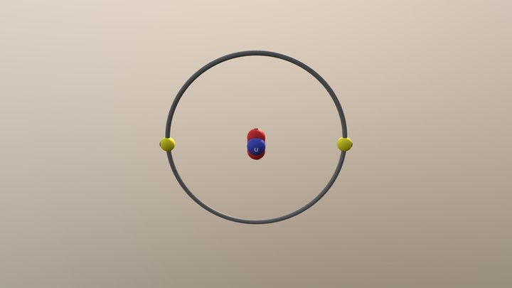 Helium Atom 3D Model