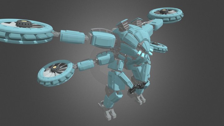 Winged Robot 3D Model