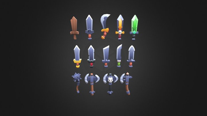 Swords 3D Pack — Mobile Game Assets 3D Model