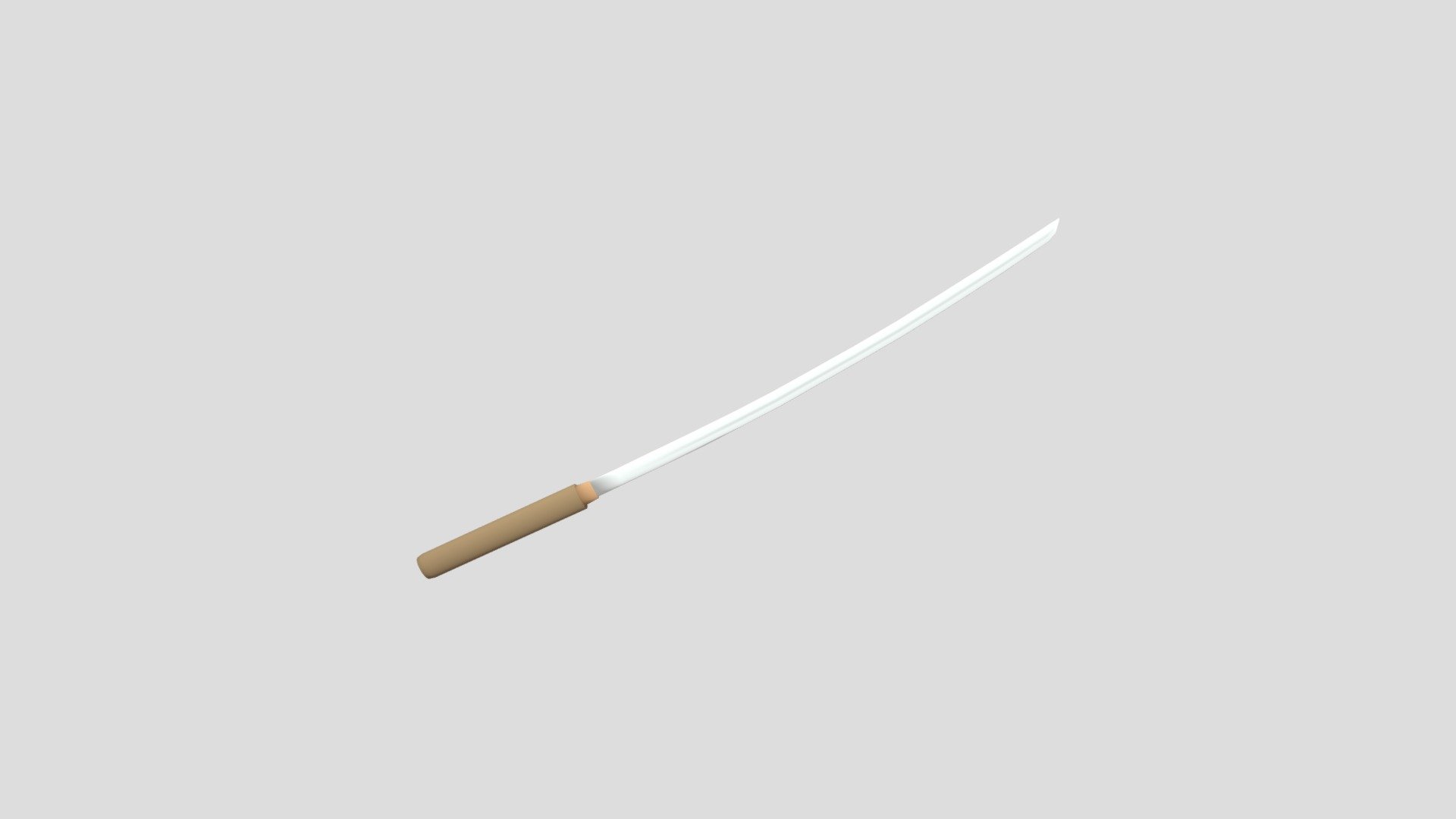 Low Poly Wooden Katana