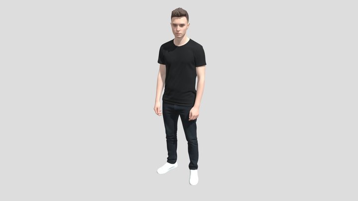 Casual Black T- Shirt Portrait – Kostenloses 3D-Modell STL