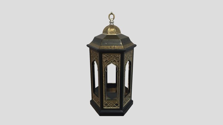 Ornate Arabian Islamic lamp gold black 2