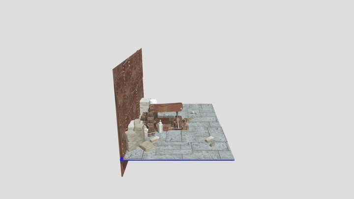 abandoned  Market Stall 3D Model