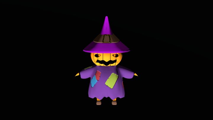 Pumpkin Wizard 3D Model