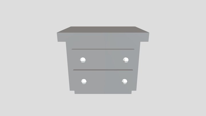 Buró_night table lowpoly 3D Model