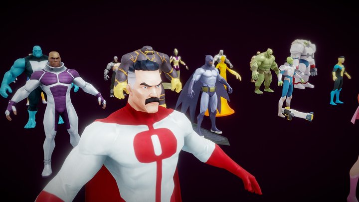 Epic Heroes 3D Pack: Invincible,avengers 3D Model