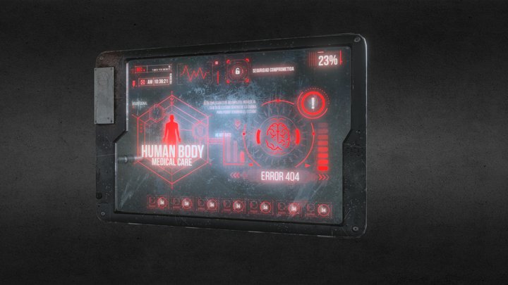 Screen for scifi horror scene 3D Model