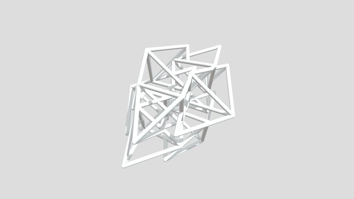 Tetrahedron Packing Cleaned 3D Model