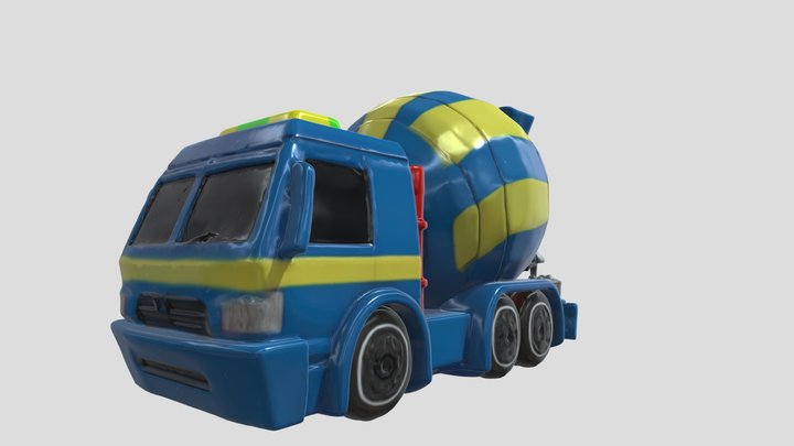 Blue Cement Mixer Truck