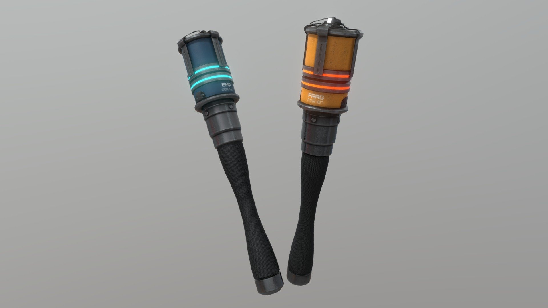 EMP & Frag Grenade Luna Far Away prop Download Free 3D model by