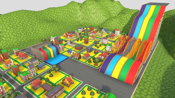 Cartoon City 3D Model