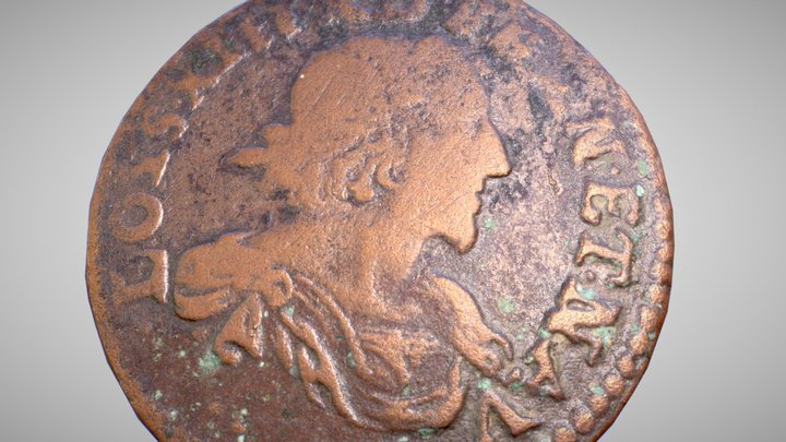 Louis XIII Copper Coin 3D Model