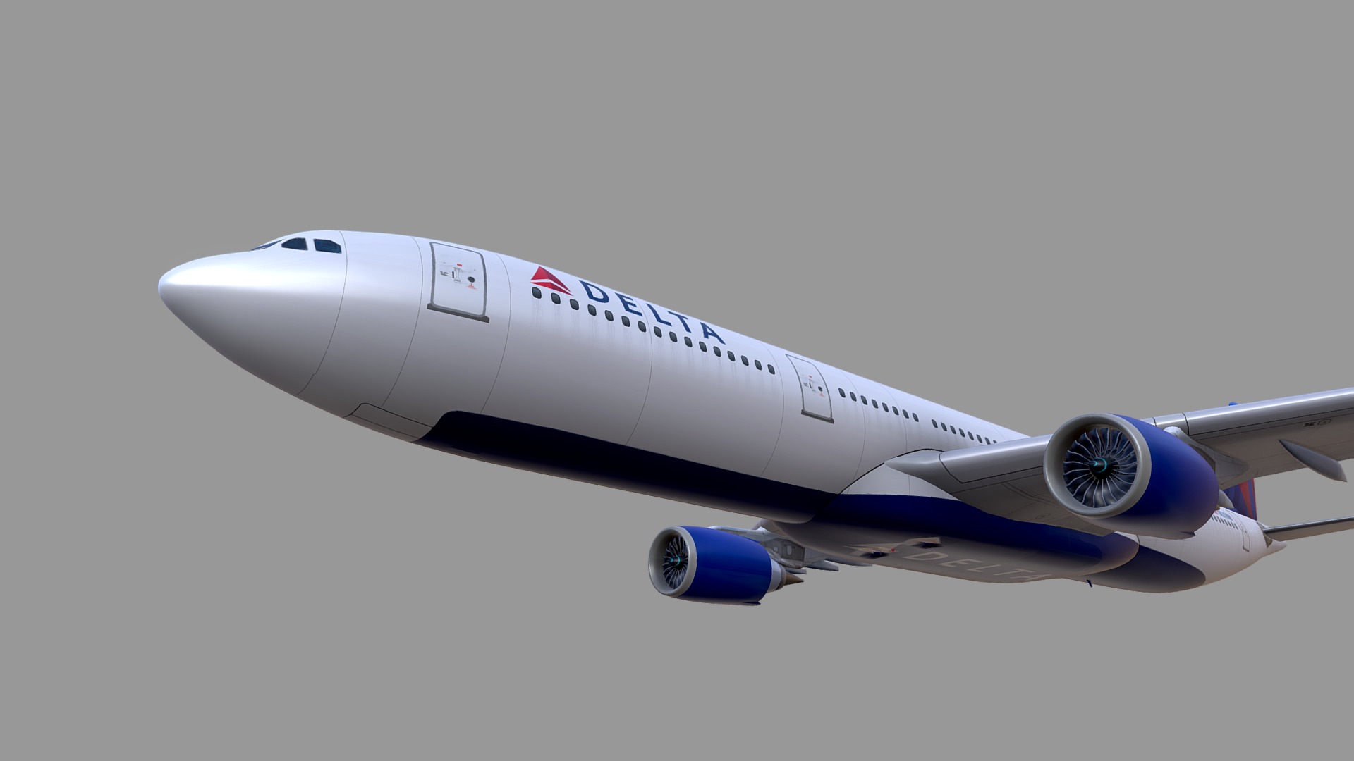 3D model A330-300 - This is a 3D model of the A330-300. The 3D model is about a white airplane in the sky.