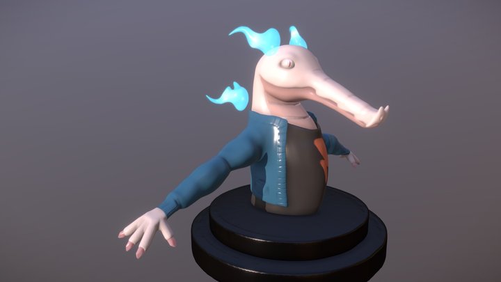 Blitz the albino crocodile 3D Model