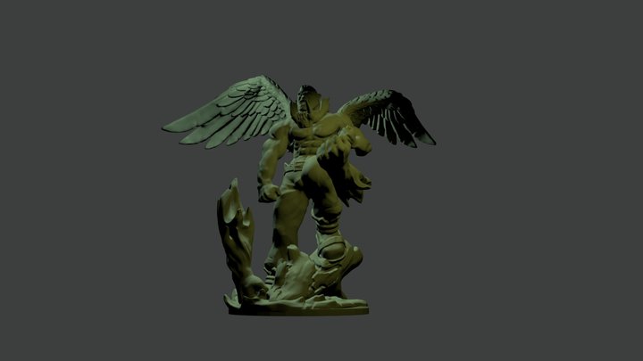 Winged Half-Orc Astral Monk 3D Model